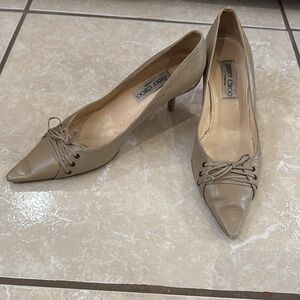 Jimmy Choo London Taupe Kitten Heels Size 38